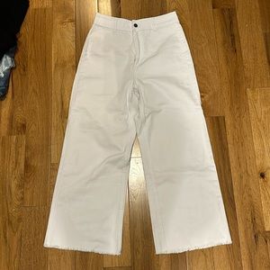 Venus high rise wide leg crop pant jeans size 10 White NEW